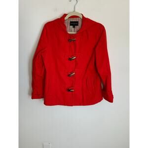 Banana Republic Jacket Womens Size M‎ Orange Cotton Toggle Button Hooded Lined